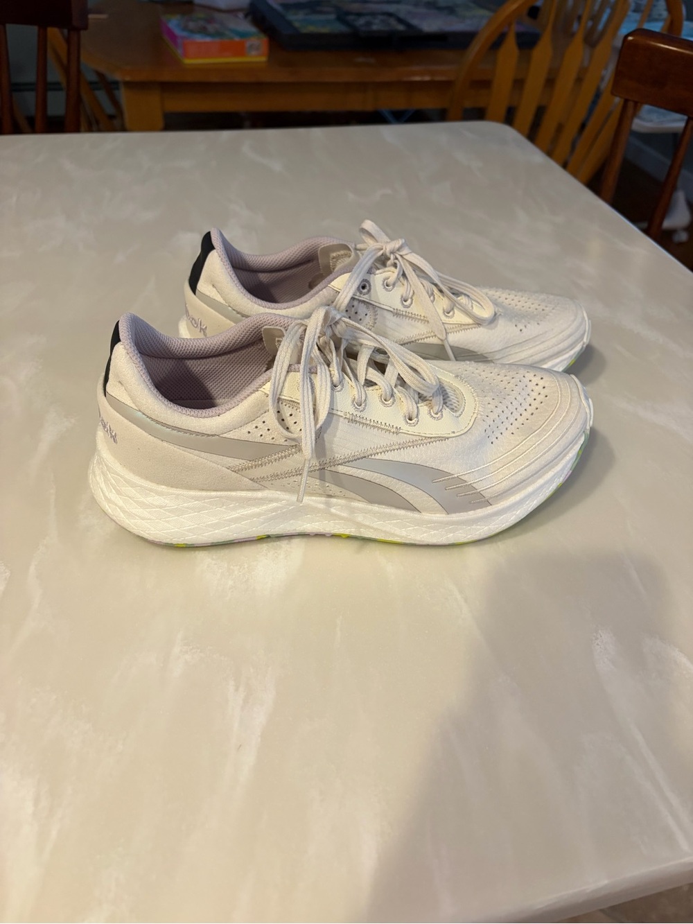 Reebok Women's White and Light Gray Athletic Running Shoes